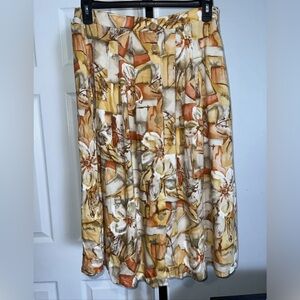 Vintage Bobbi Brooks Button Down Floral Skirt Size Medium Fall Colors Beautiful